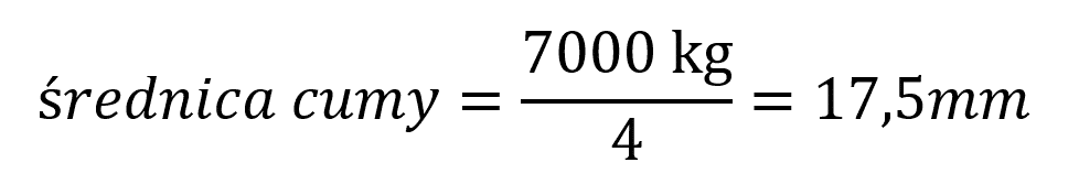 obliczanie średnicy cumy